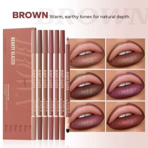 Beauty Glazed Weightless Precise Lip Liner 6pcs Set - Brown set