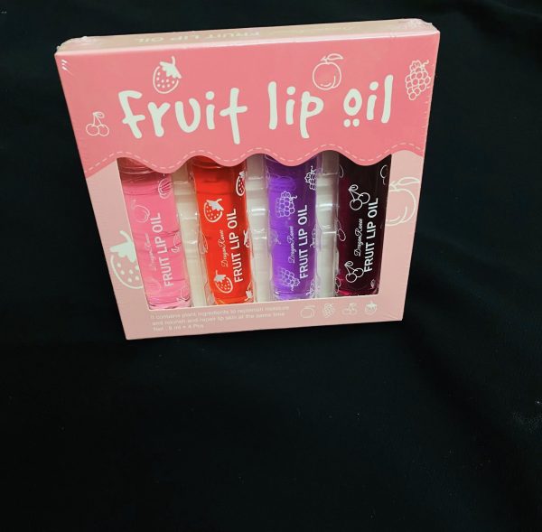 4 Pcs Fruit Lip Oil Set